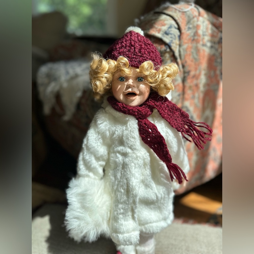 The Heritage Signature Collection Porcelain Doll with White Coat